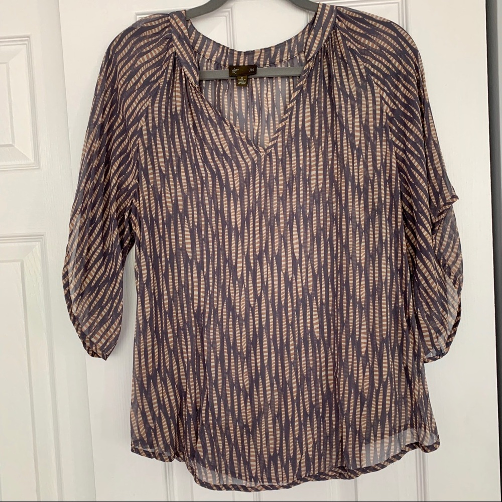 Fei by Anthropologie Silk Blooms Eternal Blouse